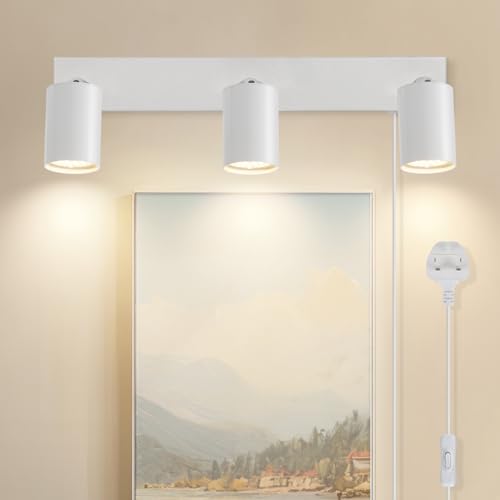 TaFiCo 7 W 3 Way Plug in Wall Light for Bedroom GU10 Indoor White