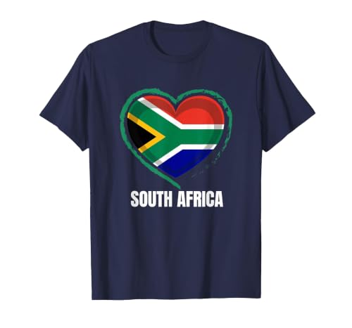 South African Flag South Africa Flag T-Shirt, Men, Navy Blue, 3X-Large