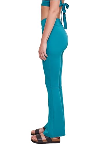 Leggins negros de mujer Urban Classics con talle alto y corte campana de tejido reciclado 4