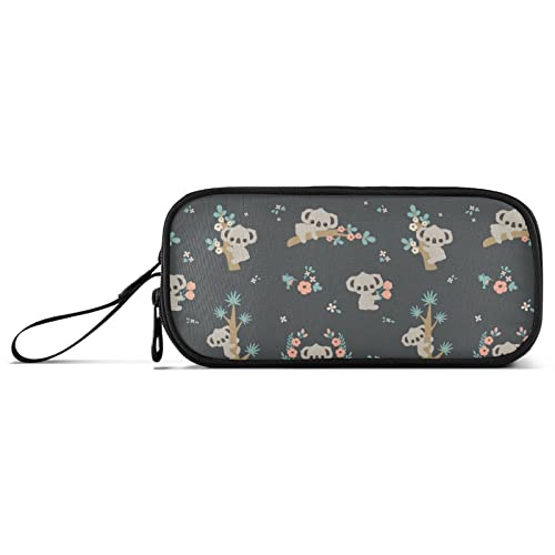 Image of senya Big Capacity Pencil Pen Case, Koala and Flowers Pen Box for School Office College Multi-Purpose Pouch Holder Organizer Cosmetics Bag