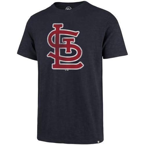Image of 47 Brand MLB Men's Team Color Distressed Imprint Primary Logo Short Sleeve Baseball T-Shirt