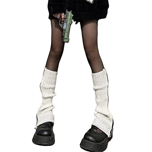 Image of Women Y2k Leg Warmers Ribbed Knitted Harajuku Kawaii Leg Warmers Streetwear