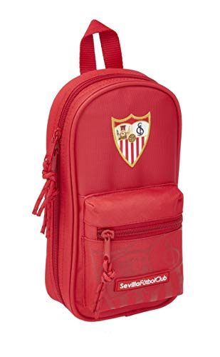 Safta: Plumier Mochila de Sevilla FC Oficial con 4 Estuches y útiles 120x50x230mm