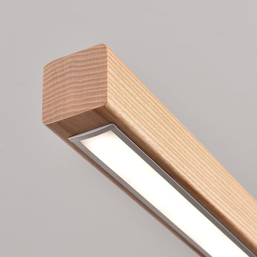 Image of 39 inch Wooden Linear Pendant Light LED Pendant Lights Dimmable Pool Table Island Lights Modern Linear Chandeliers for Dining Room Kitchen Ceiling Pendant Lamp for Kitchen Island Billiard Room Natural