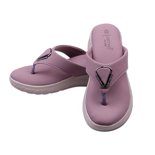 Image of ORTHO CLUB Women's Orthopedic Comfort Sandals - Soft Cushion Footbed, Anti-Slip Sole, Stylish Toe-Ring Design - Lightweight Sandals for Women & Girls