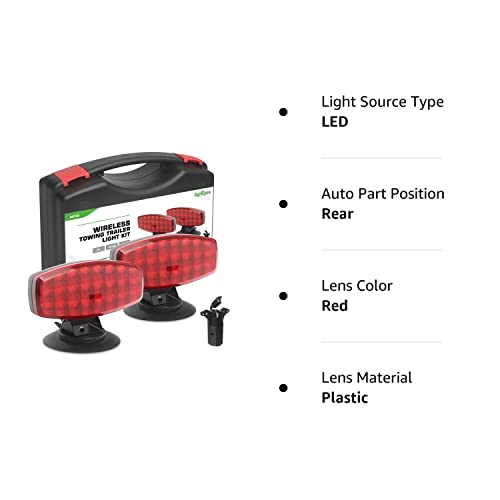Agrieyes Wireless Trailer Lights with Adjustable Bracket, Battery Magnetic Tow Lights with Strobe for Towing Trucks, Wrecker, RV, Camper, Boats - Thumbnail 7