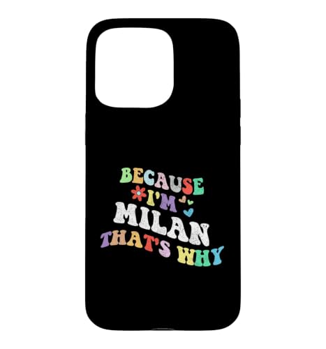 Retro Groovy Because Im Milan Thats Why Funny �J�X�^���l�[�� �X�}�z�P�[�X iPhone 15 Pro Max �p