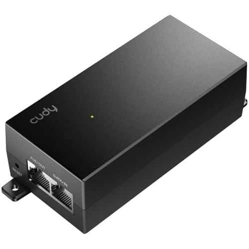 Cudy Injecteur Gigabit PoE/PoE+, Haute Puissance (30 W) - Uscita 48 V-54 V - 10/100/1000 MB/s RJ-45