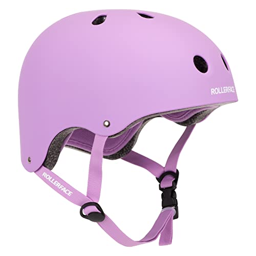 Rollerface Casco Multi-Sport, Doble Certificado de Seguridad, Interior Extra acolchonado Unisex Adultos,Lila Grande