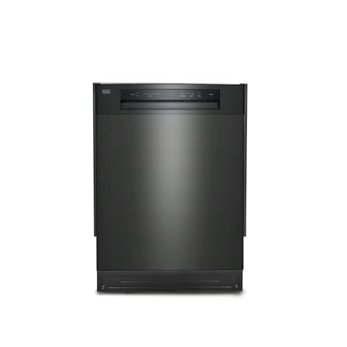 BLACK+DECKER 24" Built-In Dishwasher, 12-Place Setting Capacity with Stainless Steel Tub, Dish Washer with 5 Wash Programs and Smart Wash Cycle, ENERGY STAR Certified, BDW100MB, Black