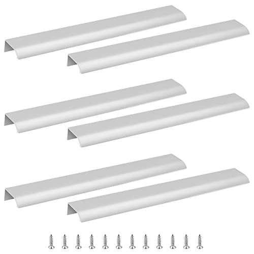 Cjueiom 6 Pack Concealed Kitchen Cupboard Handles 256mm Hole Center Hidden Drawer Pulls