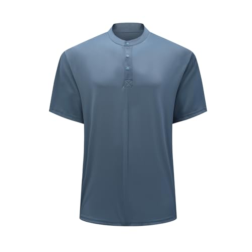 T shirt manche courte col Henley YOUTHUP pour homme coupe regular unie et élégante