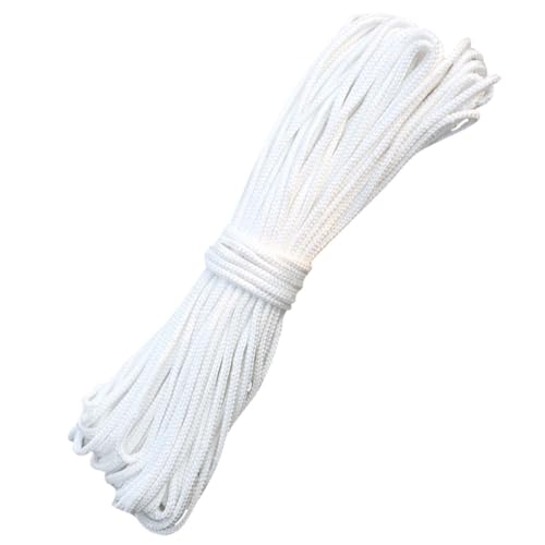 GRVICH 20 Meter weiße Schnur zum Aufhängen von Bildern, 2 mm Schnur, Raffrolloschnur, Bilderschnur für Fotorahmen, Sonnenschirme, Gemälde, hängende Dekoration