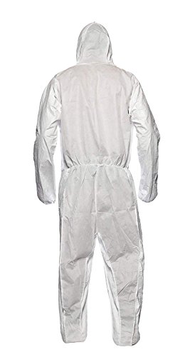 100 Stk. DuPont Tyvek 400 Dual Chemikalienschutzkleidung, KategorieII, Typ 5 und 6 Vorderseite aus Tyvek Einsatz aus SMS auf der Rückseite Weiß Größe XXXL