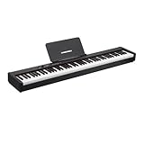 【88-key Weighted Digital Piano】Full size 88-key weighted keyboard with hammer action and touch sensitivity, emulating the authentic feel of an acoustic piano to the maximum extent. It offers a rich touch and sound detail, suitable for beginners 【Supe...