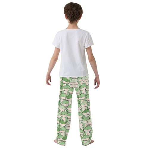 ZZXXB Lovely Crocodile Print Boys Long Pants Soft Trousers Elastic Waist Kids Lounge Bottoms with Pockets S-XL3