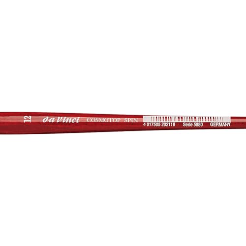 Image of da Vinci Watercolor Series 5880 CosmoTop Spin Paint Brush, Flat Synthetic with Red Handle, Size 12 (5880-12)