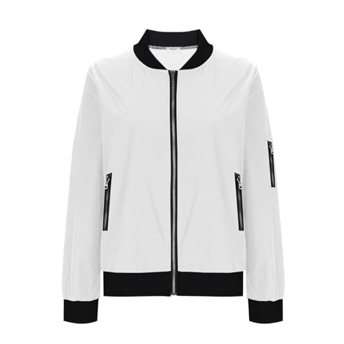 Women's Bomber Jacket Zip Up Lightweight Varsity Coat Casual Long Sleeve Windbreak Outerwear Fall Fashion Clothes3