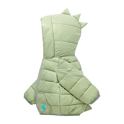 Boys Character Coats Girls Winter Warm Solid Dinosaur Padded Coats Outerwear Hooded Jacket Outwear