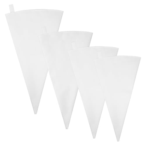 4Pack Cloth Piping Bags Canvas Pastry Bags Fabric Icing Bag 12/14/16/18 inch Reusable White Tipless Decorating Bag for Baking Bakery Bages for Cake