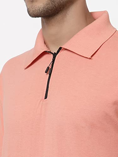 Image of UZARUS Men's Solid Cotton Regular Fit Polo T-Shirt
