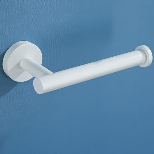 YUET Porte-Rouleau de Papier Toilette Mural Rond en Acier Inoxydable SUS 304 Installation avec Vis pour Salle de Bain et Cuisine (Blanc)