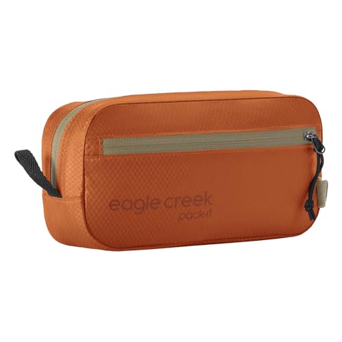 eagle creek Pack-It Isolate Quick Trip - Compact Travel Toiletry Bag for Optimizing Luggage Space - Lightweight - Water-Resistant - Easy-Grab Zipper - Sustainable Materials - X-Small - Mandarin