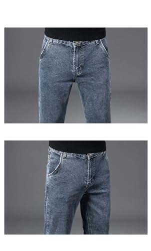 Men Autumn Summer Denim Jeans Straight Stretch Regular Jeans for Vintage Pant Big Pants2