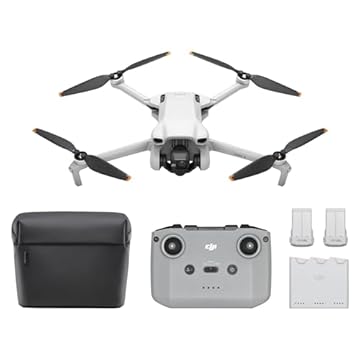 DJI Combo Mini 3 Fly More, leve, 3 x cardan mecânico, mini câmera drone com vídeo 4K HDR, 3 baterias para tempo de voo de 114 minutos, transmissão de vídeo de até 10 km, gravação vertical verdadeira