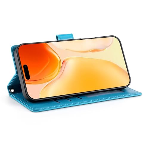 Étui portefeuille iPhone 15 papillon or rose idéal pour vos sorties citadines - 6