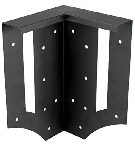 Plow & Hearth DIY Raised Garden Bed Corner Brackets - 6" L x 6" W x 10½"H | Solid Steel | Black Powder-Coated | Corrosion-Resistant | Easy Assembly | Set of 4