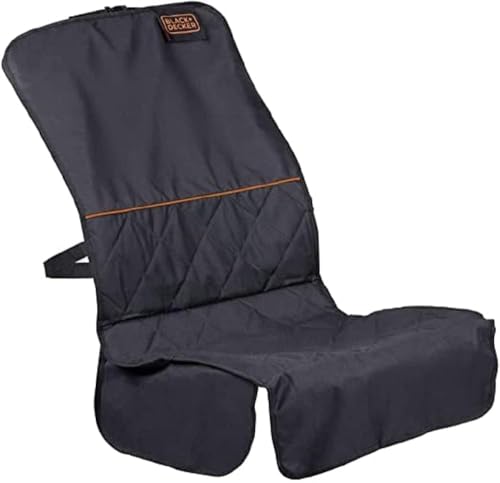 BLACK+DECKER Autositzbezug - Universal passend - rutschfeste Unterseite - Wasserabweisend - Schwarz