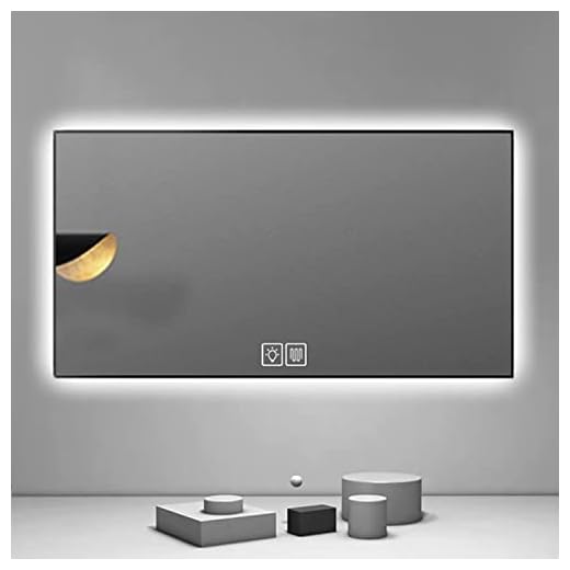 LED Badrumsspeglar Väggmonterade, Svart Ram Smart Spegel 50x70cm/60x80cm/70x90cm, Anti-dimma, Justerbar Ljusstyrka, Touch Switch, Väggmonterad Sminkspegel