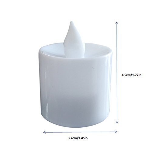 LANKER 24 Pack Flameless Led Tea Lights Candles - Steady Battery Operated Electronic Fake Candles – Decorations for Wedding, Party, Christmas, Halloween and Festival Celebration (White) - Thumbnail 3