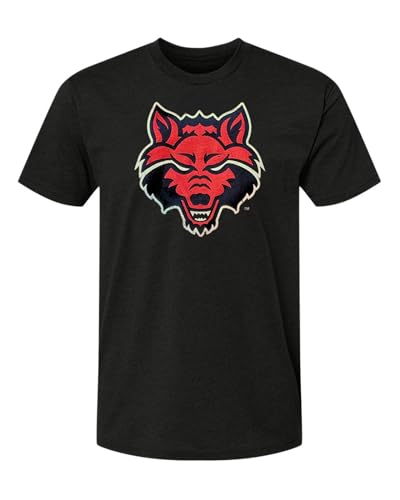 Arkansas State University Apparel Red Wolves Shirt Officially Licensed Premium Super Soft Heather Black T Shirt Comfy Tee for Men and Women (Large)