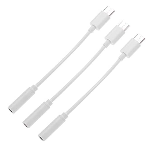 ibasenice Datakabel 3 st Typ C USB C till 3, 5 mm Ljuduttag för hörlursadapter Typ C Aux- hankontakt för stereo hörlurar hörlurar Kabelomvandlare för Pixel Moto Z Z Droid Force Play (vit)