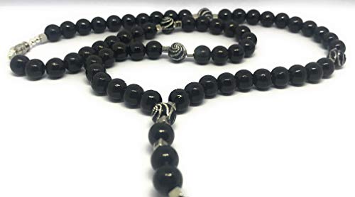 Acrylic Holy death's necklace, rosary style. Collar de la Santa Muerte de acrilico estilo rosario. Grim reaper Y style necklace.4