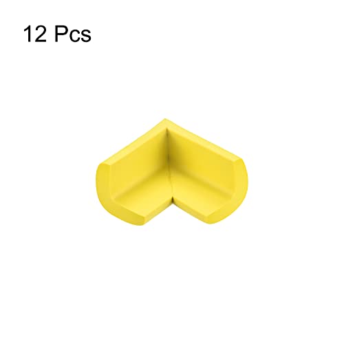 Image of uxcell Corner Guards Edge Protectors, 12Pack Foam Safety Bumper Thicken, 55mm /2.16 inch(L) for Furniture Corner Table Edge Guard, Yellow