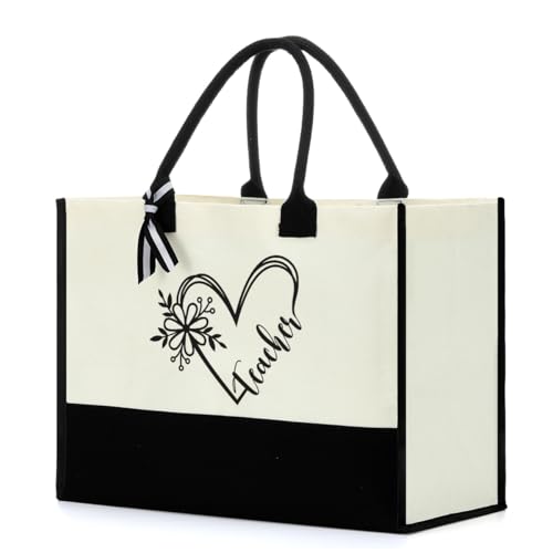 ✅ 10 Best Bags for Teachers 10 Teacher Gifts Tote Bag Teacher Appreciation Gifts Beach Bag Teacher Bag Retirement Gifts for Teachers Women Female New Teacher Coworker Tutor Educator Graduation Teacher Birthday Gifts Canvas Bag