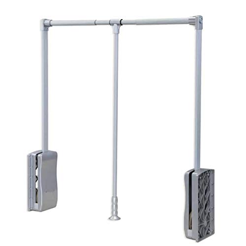 Ascensor de Aluminio/Pull Down Armario Barra de Colgar Ajustable Ancho de Ropa Hanger, Amortiguador Suave Retorno 30 kg de cojinete (51-121cm) (Size : 890-1210mm)