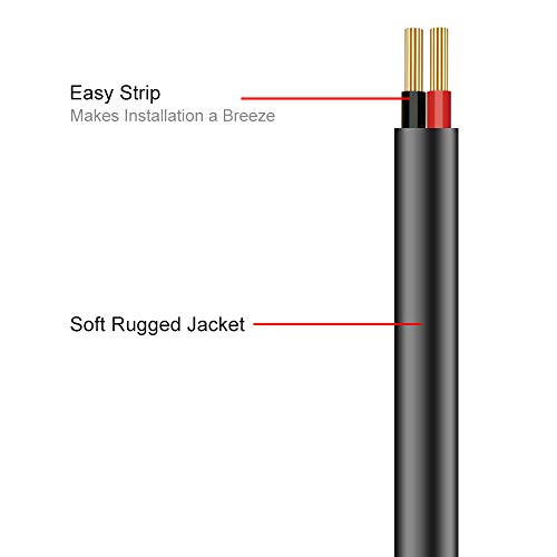 20M/65.6ft 22AWG Extension Cable, Red & Black Tinned Copper Hookup Wire Kit, 2 Pin with Black Reel Package, Extension Electrical Cord for LED Strips Single Colour/Power Supply