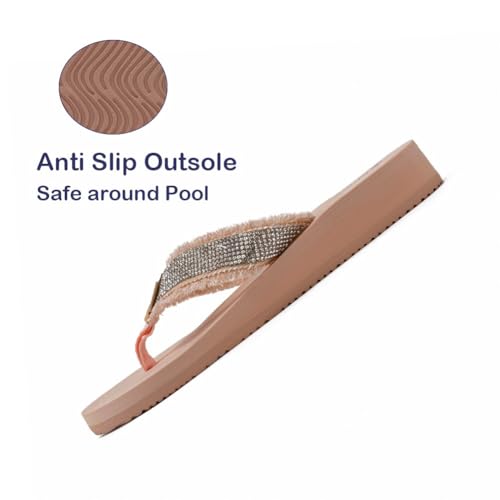 Ampeo Women's Arch Support Flip Flops Comfortable Casual Summer Beach Thong Sandals