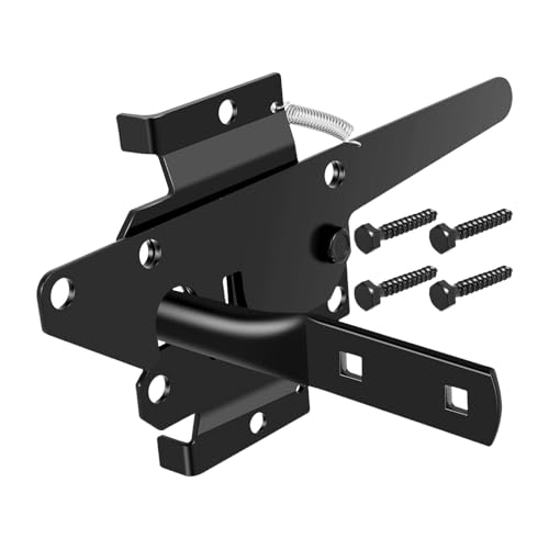 Pestillos de puerta para cercas de madera,pestillo de puerta de cercado - Hardware de puerta de cierre automático - Cerradura de hierro, pestillo de piscina segura para patio, jardín