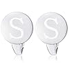 HONEY BEAR Initial Alphabet Letter Cufflinks Tie Clip Set for Mens - Brushed Silver Round Stainless Steel, for Business Wedding Gift,5.4cm (S) #1