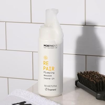 FRAMESI Morphosis Repair Plumping Hair Mousse 5.1 fl oz, Weightless Leave In Conditioner