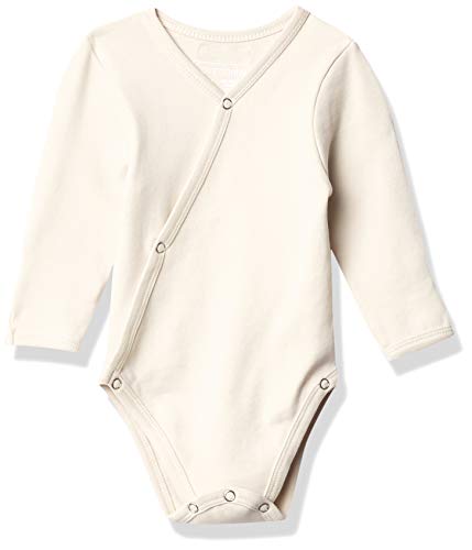 L'ovedbaby Unisex Baby 100% Organic Kimono Bodysuit (Stone, 3-6m)