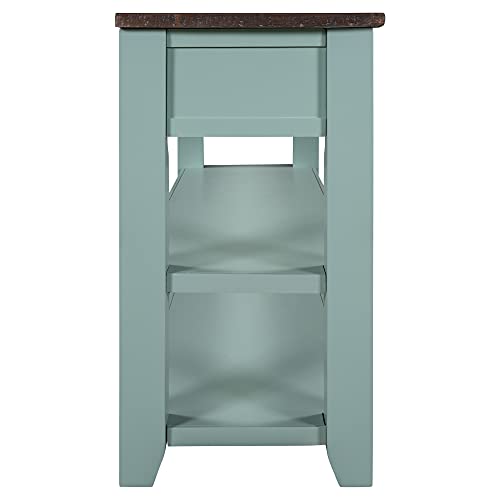 48'' Solid Wood Console Table, Modern Entryway Sofa Side Table With 3 Storage Drawers And 2 Shelves. Easy To Assemble (Green) #TOP7