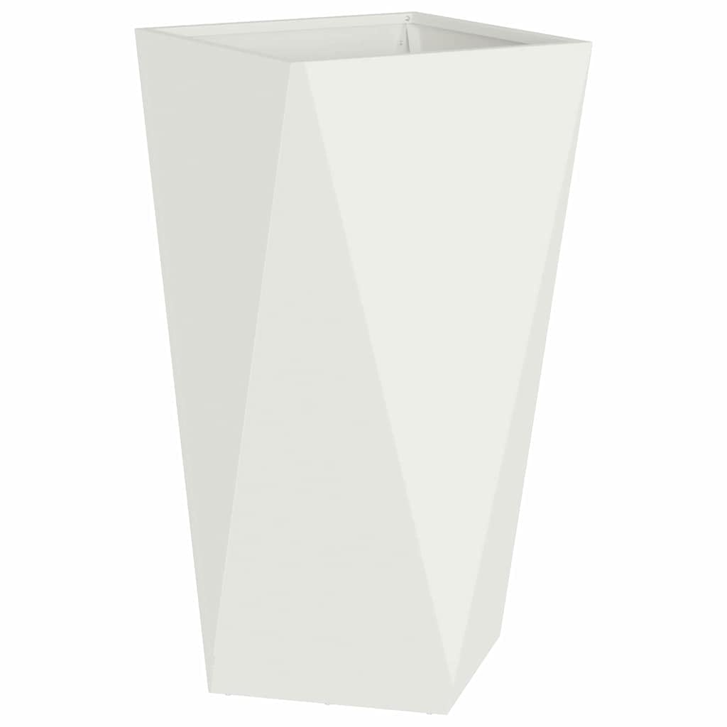 Fioriera da Esterno in Acciaio 40x40x75 cm Vaso Giardino Bianco | Contenitore per piante e arbusti decorativi, ideale per arredare il terrazzo, i sentieri del giardino o il patio.