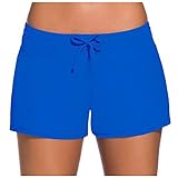 Badeshorts Damen Schwimmshorts Lässig Bikinihose Hipster Strandshorts Klassischer Sommer Badehose Strand Schwimmen Boxer Shorts Surfen Board Sport Shorts Schnell Trocknend Schwimmhose Kurz Boardshorts