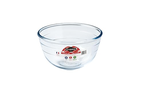 Ôcuisine® Bowl Glass Round Mixing & Prep Bowls | Extreme Resistance | Oven Safe - Freezer Safe - Microwave Safe | Borosilicate Glass | Made in France (Mixing Bowl 1LT (Pack of 2)) - Image 3